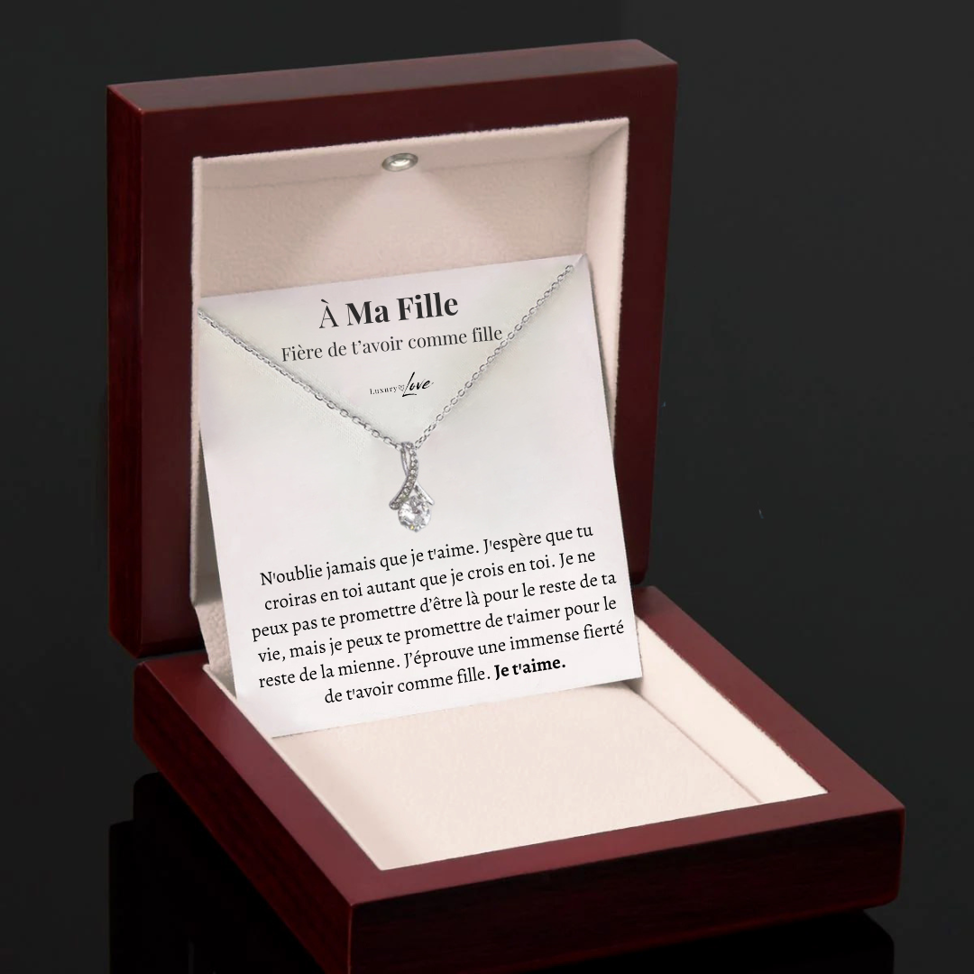 Collier Fleur de l'Âme® pour ma Fille (avec Message spécial et Boîte lumineuse)