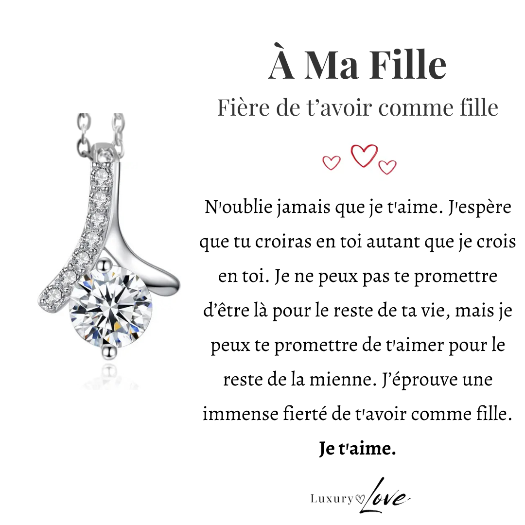 Collier Fleur de l'Âme® pour ma Fille (avec Message spécial et Boîte lumineuse)